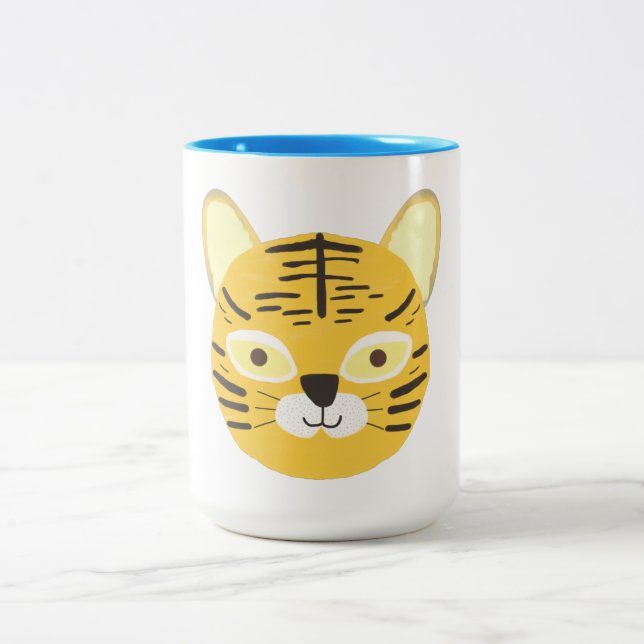 Tasse 2 Couleurs peinture de tigre (Centre)