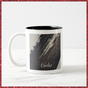 Tasse 2 Couleurs Peinture Masculine et moderne noir et beige