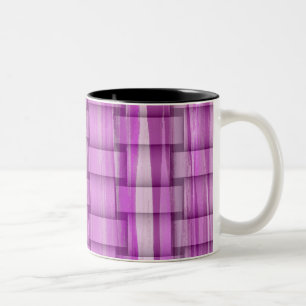 Tasse 2 Couleurs Peinture rayures violettes art design graphique
