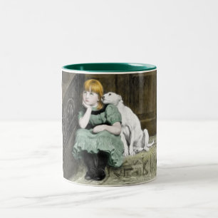 Tasse 2 Couleurs Peinture victorienne de fille pleine d'adoration