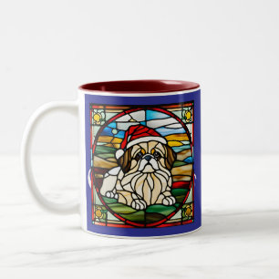 Tasse 2 Couleurs Pekingese Noël en verre