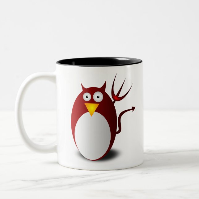 Tasse 2 Couleurs Penguin Linux Tux Ubuntu Devil Trident Lucifer (Gauche)