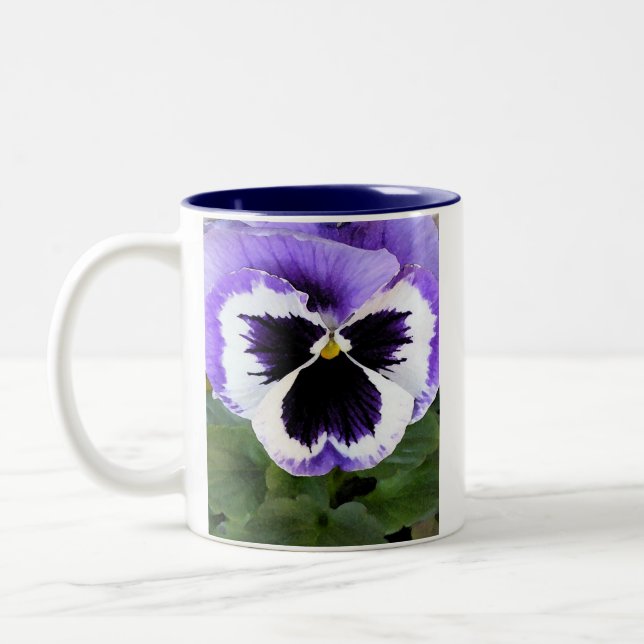 Tasse 2 Couleurs Pensée bleue, blanche et pourpre (Gauche)