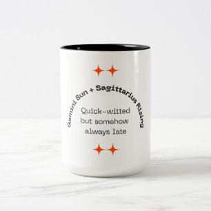 Tasse 2 Couleurs Penseur aventurier - Gemini Sun, Sagittarius Risi