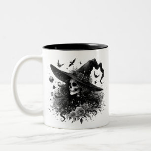 Tasse 2 Couleurs Pentagram Forest Witch gothique Noir et blanc
