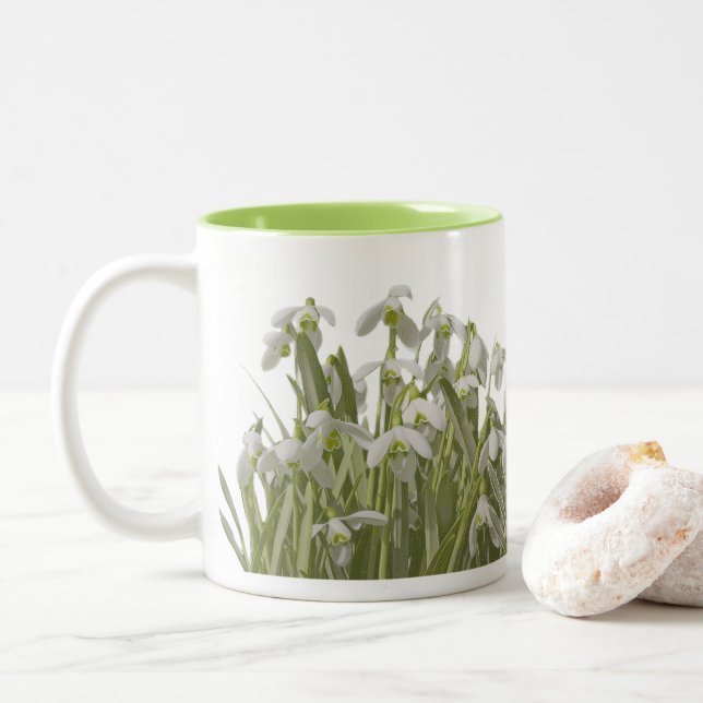 Tasse 2 Couleurs Perce-Neige de Printemps (Avec donut)
