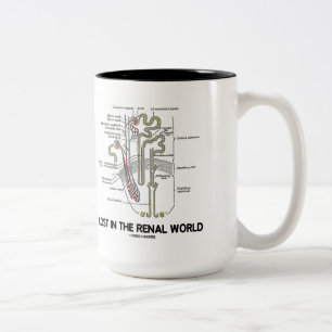 Tasse 2 Couleurs Perdu dans le monde rénal (néphron de rein)