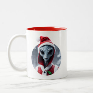 Tasse 2 Couleurs Père Noël Alien
