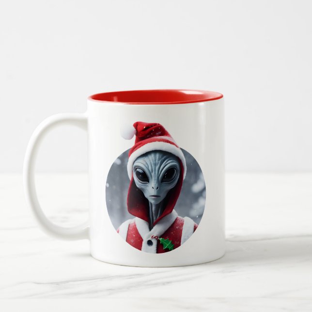 Tasse 2 Couleurs Père Noël Alien (Gauche)