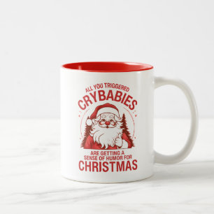Tasse 2 Couleurs Père Noël anti-éveillé de Noël drôle