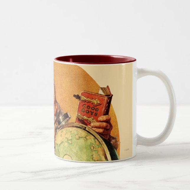 Tasse 2 Couleurs Père Noël au globe (Droit)