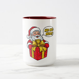 Tasse 2 Couleurs Père Noël avec boîte cadeau de Noël