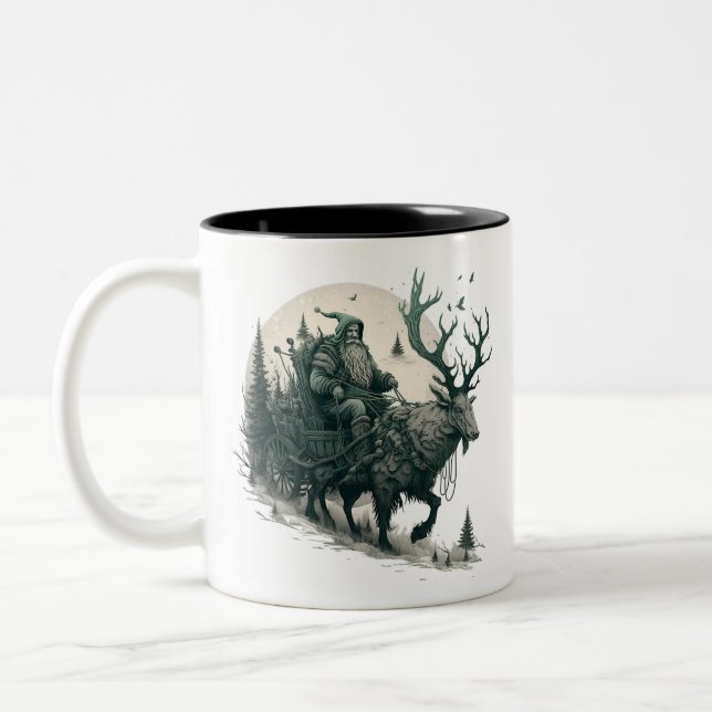 Tasse 2 Couleurs Père Noël avec Elk irlandais (Gauche)