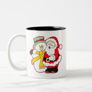Tasse 2 Couleurs PÈRE NOËL AVEC GLACE MAN À NOËL. Oh ! Oh ! Oh !