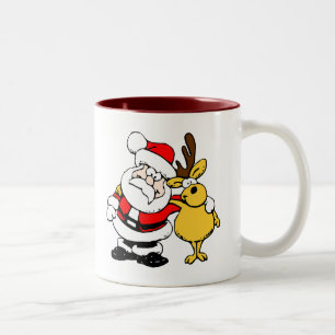 Tasse 2 Couleurs Père Noël avec le cerf