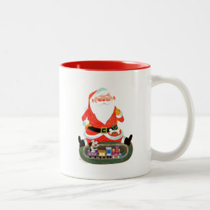 Tasse 2 Couleurs Père Noël avec train