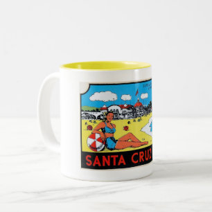 Tasse 2 Couleurs Père Noël Cruz, Californie Étiquette de bagages Vi