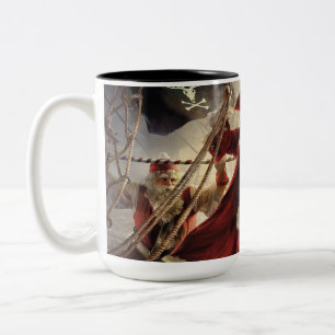 Tasse 2 Couleurs Père Noël Est Un Pirate