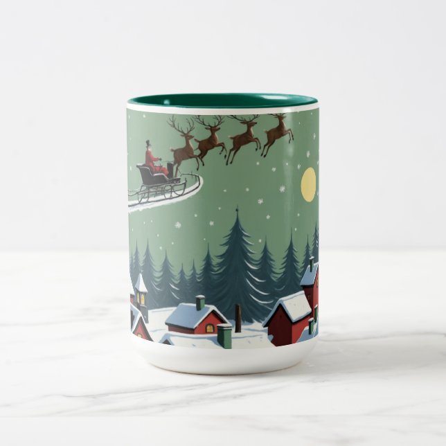 Tasse 2 Couleurs Père Noël et son Sleigh (Centre)