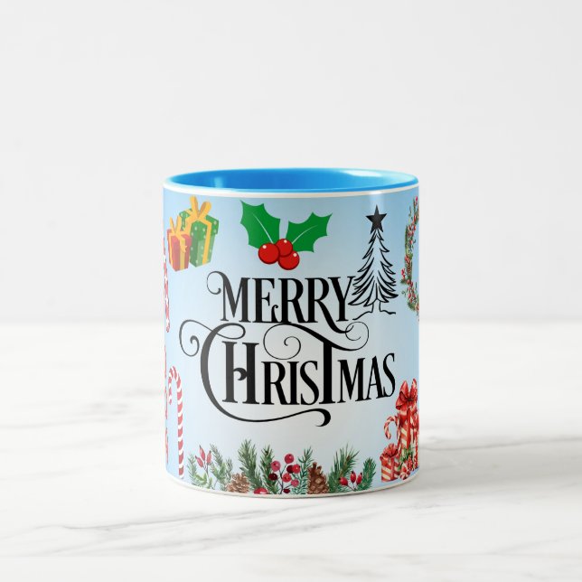 Tasse 2 Couleurs Père Noël, joyeux Noël (Centre)