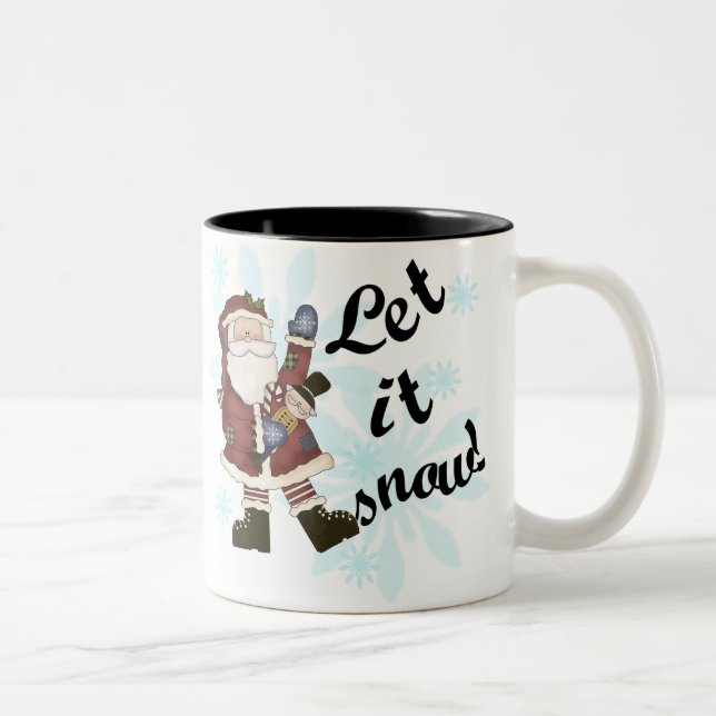 Tasse 2 Couleurs Père Noël laissez la neige tomber (Droit)