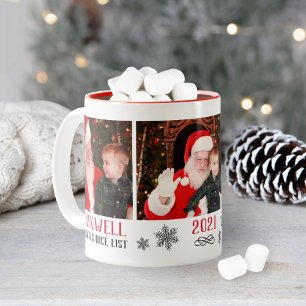 Tasse 2 Couleurs Père Noël Liste des Enfants Sages Photo de Noël Ro