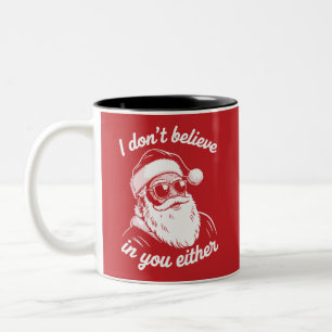 Tasse 2 Couleurs Père Noël Rétro Vintage Je ne crois pas non plus e