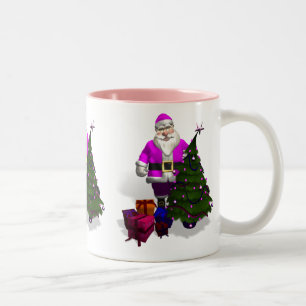 Tasse 2 Couleurs Père Noël rose
