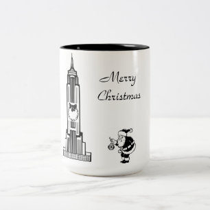 Tasse 2 Couleurs Père Noël Style Vintage New York City Christmas Mu
