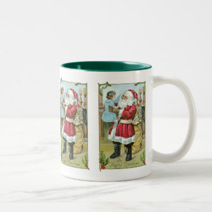Tasse 2 Couleurs Père Noël vintage avec enfant