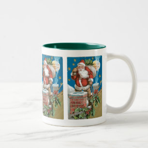 Tasse 2 Couleurs Père Noël vintage avec Lune
