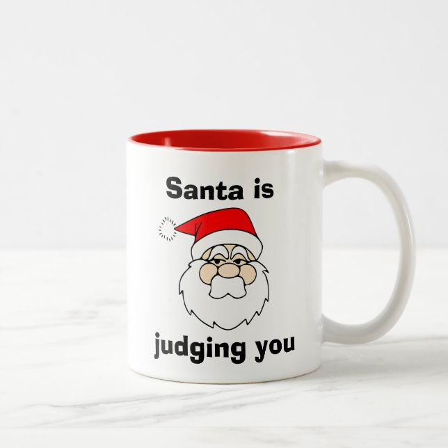 Tasse 2 Couleurs Père Noël vous juge drôle Noël (Droit)