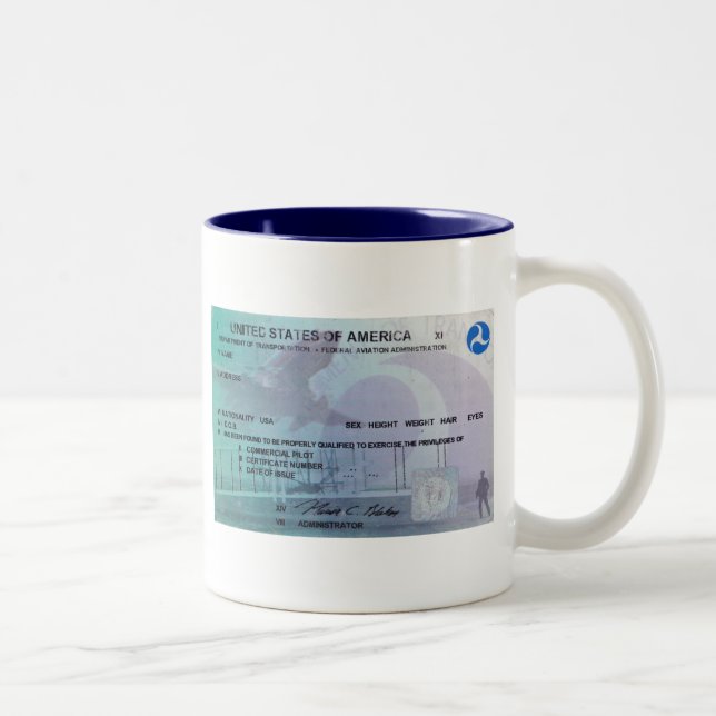 Tasse 2 Couleurs Permis de pilotes (Droit)