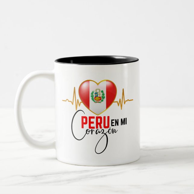 Tasse 2 Couleurs Pérou en Corazon Péruvian Pride  (Gauche)