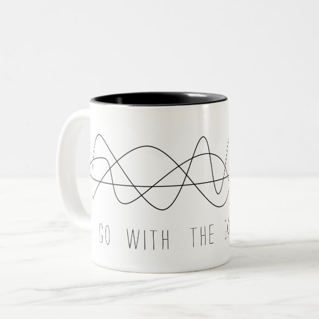 Tasse 2 Couleurs Perpetual Black Line "Go with the good flow" (Devant gauche)