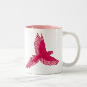 Tasse 2 Couleurs Perroquet en vol, Fuchsia et rose clair