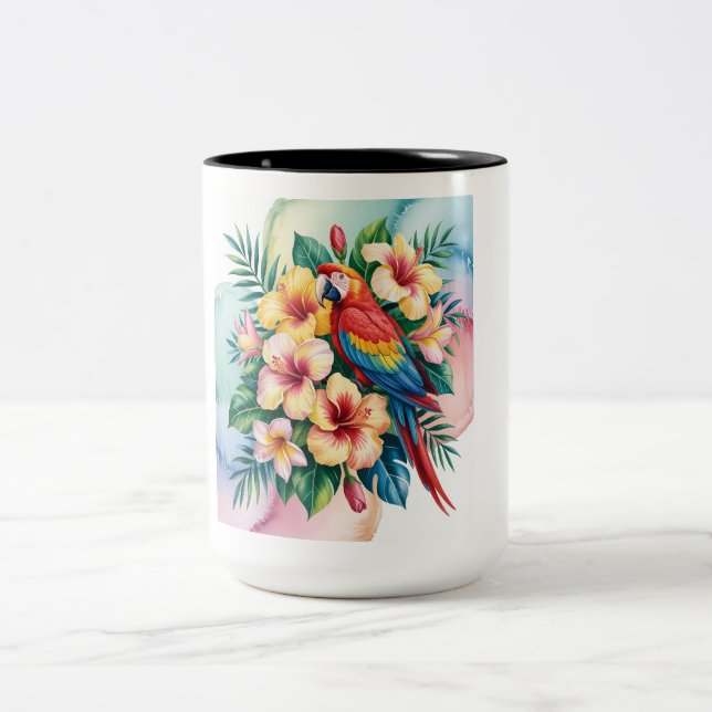 Tasse 2 Couleurs Perroquet exotique (Centre)