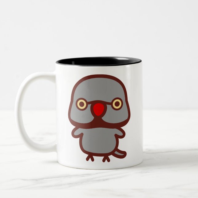 Tasse 2 Couleurs Perruche à collier mâle gris (Gauche)