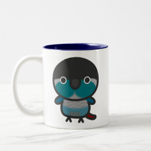 Tasse 2 Couleurs Perruche à joues vertes / Turquoise