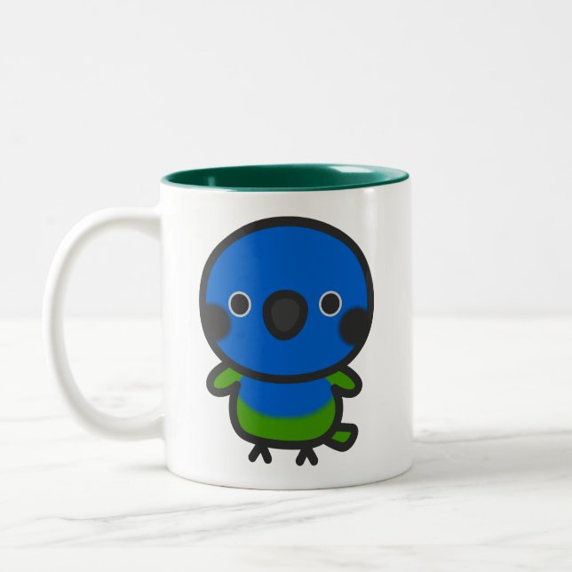 Tasse 2 Couleurs Perruche à tête bleue (Gauche)