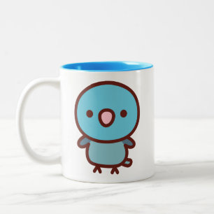 Tasse 2 Couleurs Perruche océanique femelle bleue