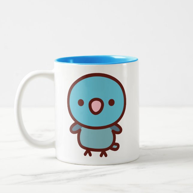 Tasse 2 Couleurs Perruche océanique femelle bleue (Gauche)