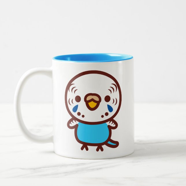 Tasse 2 Couleurs Perruche ondulée / femelle bleu ciel normal (Gauche)