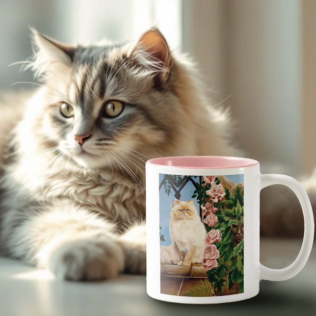Tasse 2 Couleurs Perse Chat Rose Dryad (Créateur téléchargé)