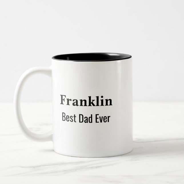 Tasse 2 Couleurs Personalised Best Dad Ever Monogrammed  (Gauche)