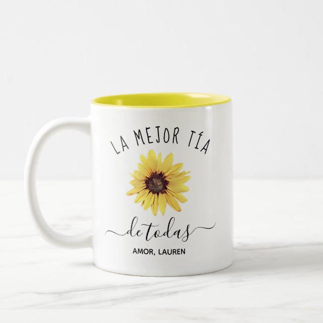 Tasse 2 Couleurs Personalizada La Mejor Tía de Toda (Gauche)