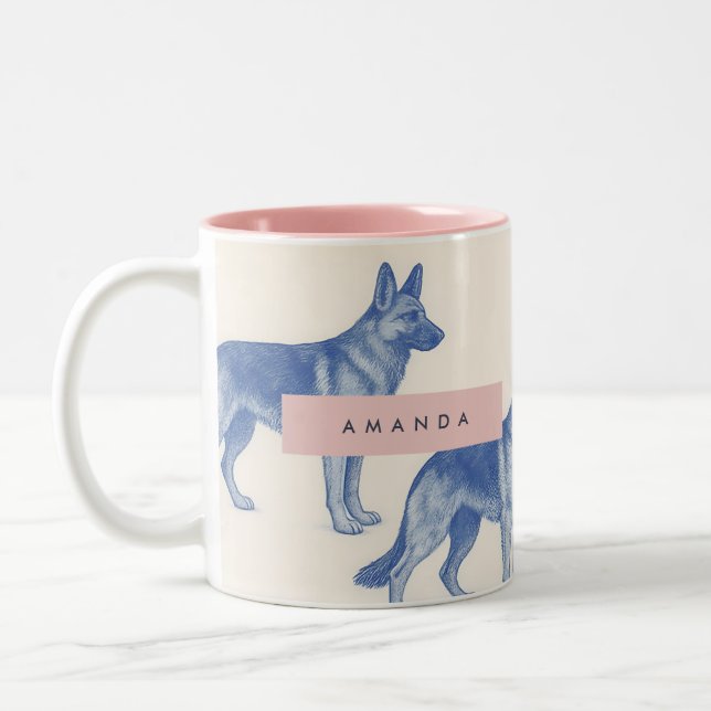 Tasse 2 Couleurs Personalized Aesthetic German Shepherd Pattern (Gauche)