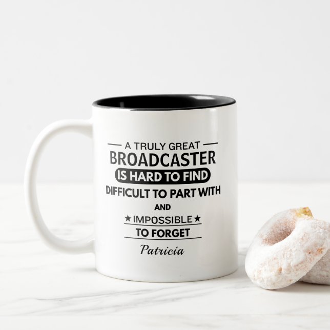 Tasse 2 Couleurs Personalized Broadcaster Thank You (Avec donut)