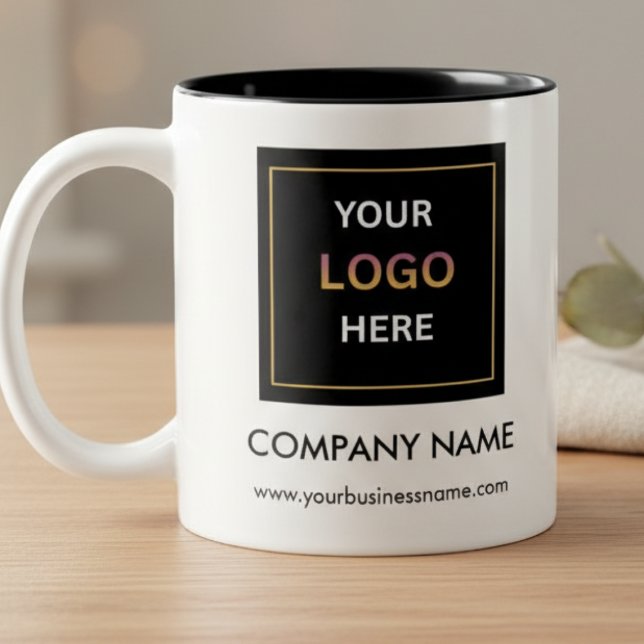 Tasse 2 Couleurs Personalized Business Logo Two-Tone (Personalized Business Logo Two-Tone Coffee Mug | Custom Corporate Promotional Gift)