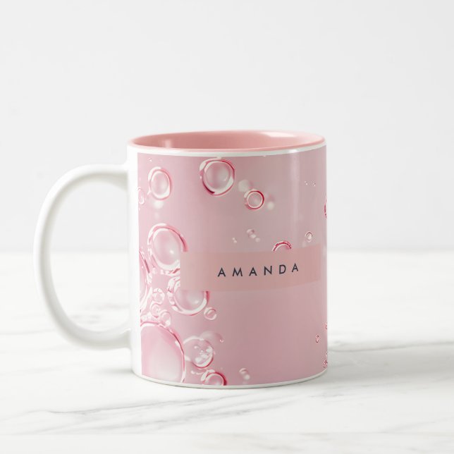 Tasse 2 Couleurs Personalized Elegant Pink Bubble Aesthetic (Gauche)